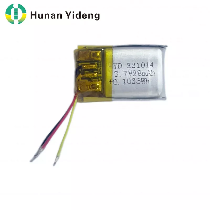 321014 28mah 3,7V oppladbart lite prismatisk batteri